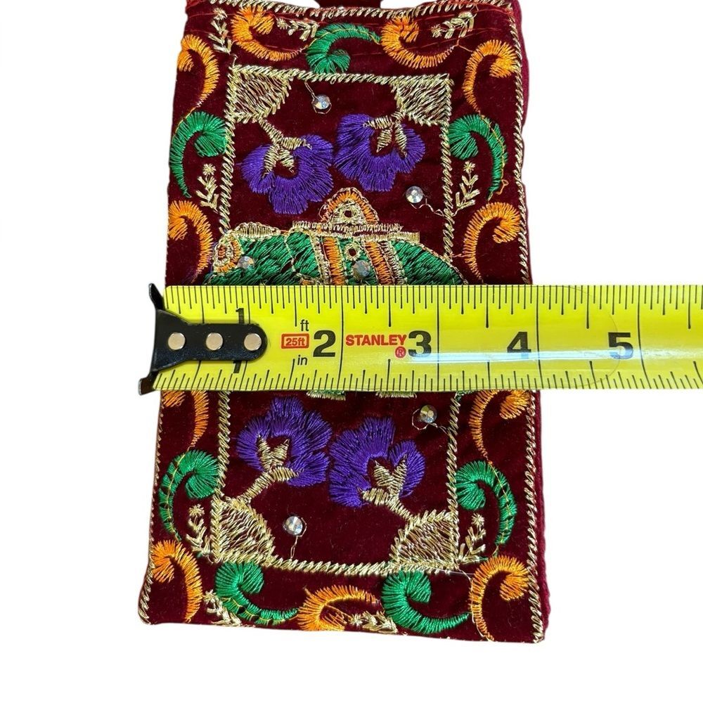 Elephant India Style Cloth Purse Handbag Set Of 2 Red and Teal - Picture 10 of 10